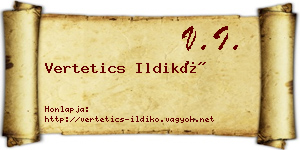 Vertetics Ildikó névjegykártya
