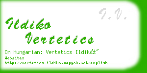 ildiko vertetics business card